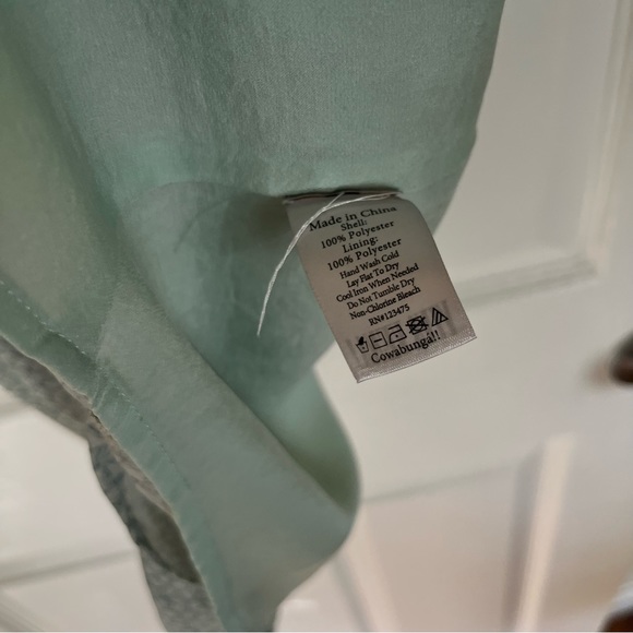 Mint green button up mini dress - Picture 3 of 10